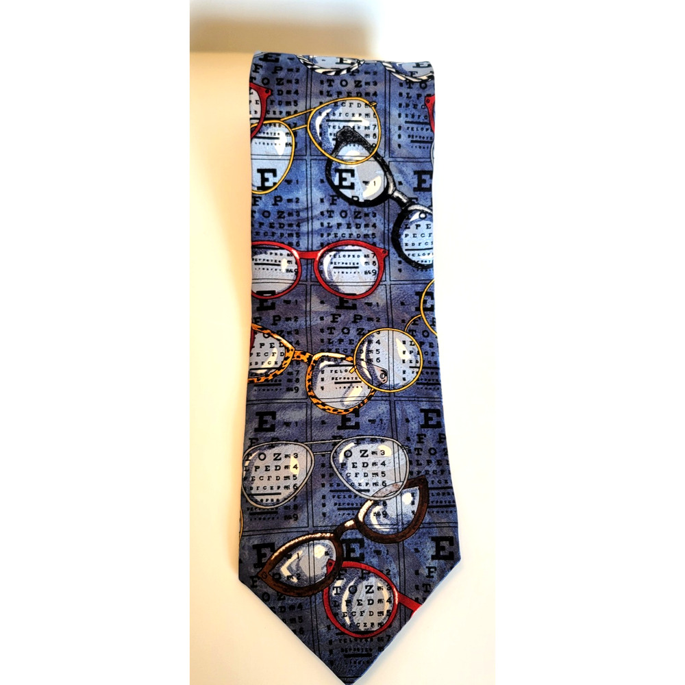 Ralph Marlin Optometrist Silk Necktie Heidi Ann Paulouski Eye Glasses Doctor Tie